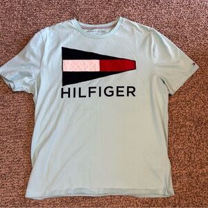 Tommy Hilfiger Size Large Light Blue 100% Cotton T-Shirt